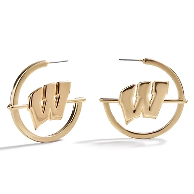 BaubleBar Wisconsin Badgers Logo Hoop Earring