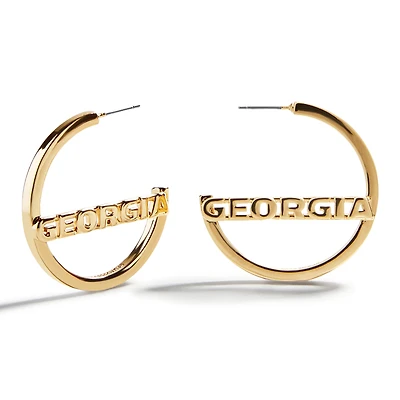 BaubleBar Georgia Bulldogs Logo Hoop Earring