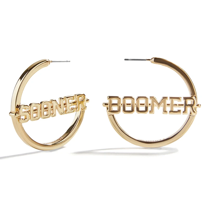 BaubleBar Oklahoma Sooners Logo Hoop Earring