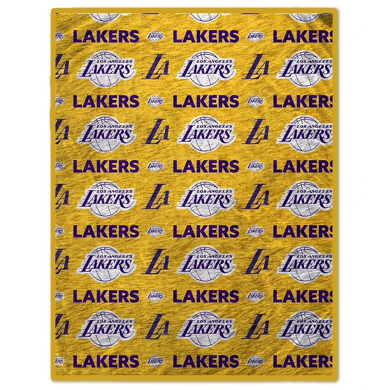 Pegasus Los Angeles Lakers Tonal Wordmark 60" x 70" Faux Fur Blanket