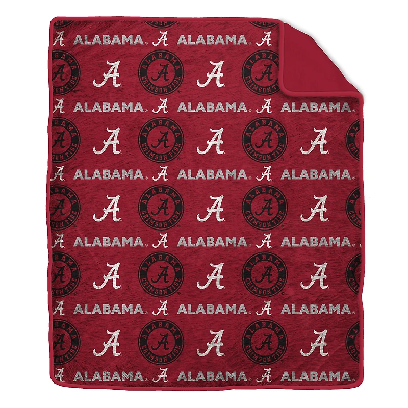 Pegasus Alabama Crimson Tide Tonal Wordmark 60" x 70" Faux Fur Blanket