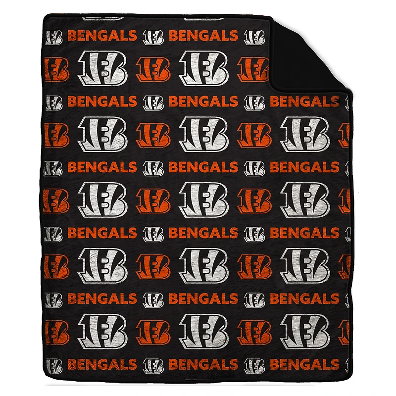 Pegasus Cincinnati Bengals Tonal Wordmark 60" x 70" Faux Fur Blanket