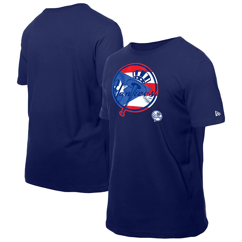 Men's New Era Navy New York Yankees Puerto Rican Flag Logo T-Shirt