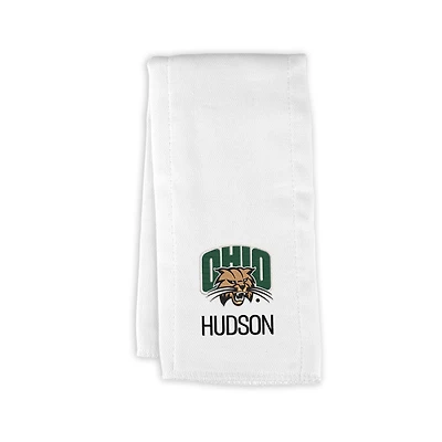 Infant Chad & Jake Ohio Bobcats Personalized Burp Cloth
