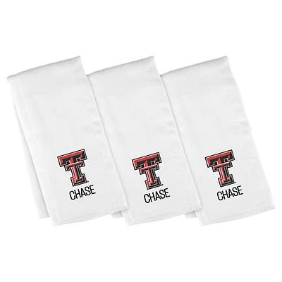 Infant Chad & Jake  Texas Tech Red Raiders Three-Piece Personalized Burp Cloth Set