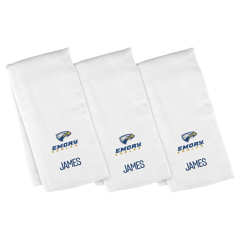 Infant Chad & Jake  Emory Eagles Three-Piece Personalized Burp Cloth Set
