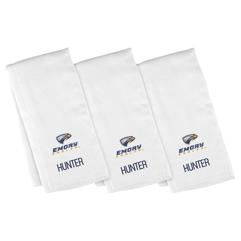 Infant Chad & Jake Emory Eagles Three-Piece Personalized Burp Cloth Set