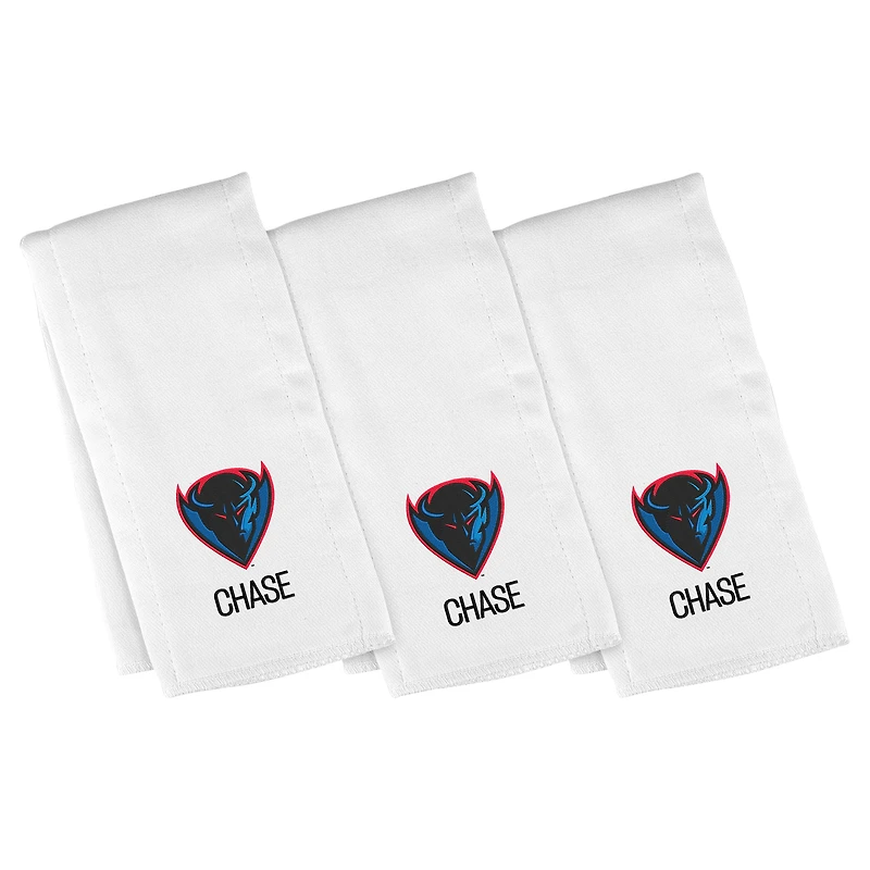 Infant Chad & Jake  DePaul Blue Demons Three-Piece Personalized Burp Cloth Set