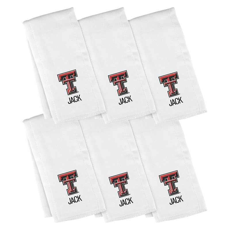 Infant Chad & Jake  Texas Tech Red Raiders Six-Piece Personalized Burp Cloth Set