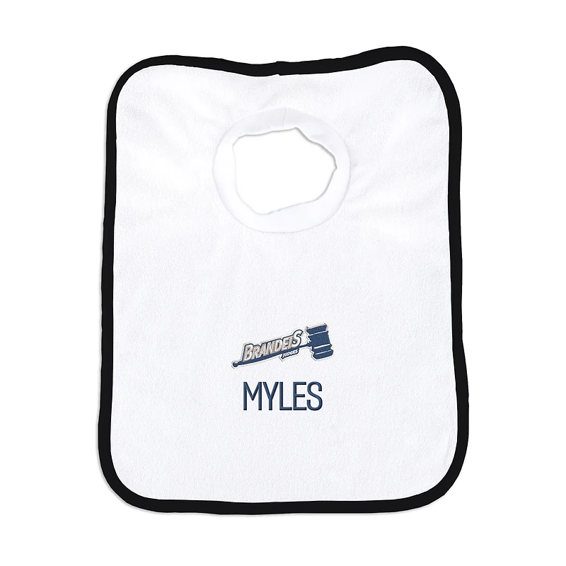 Infant Chad & Jake Brandeis University Judges Personalized Pullover Bib
