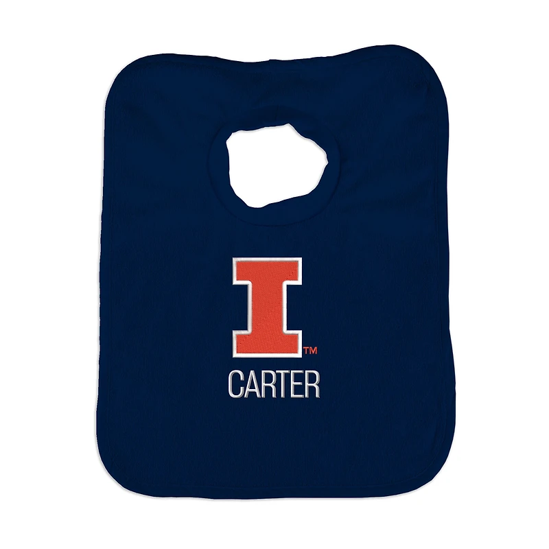 Infant Chad & Jake Illinois Fighting Illini Personalized Pullover Bib