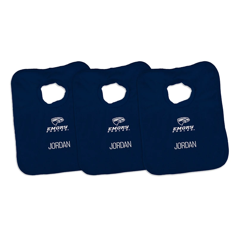 Infant Chad & Jake Emory Eagles Personalized 3-Pack Pullover Bib Set