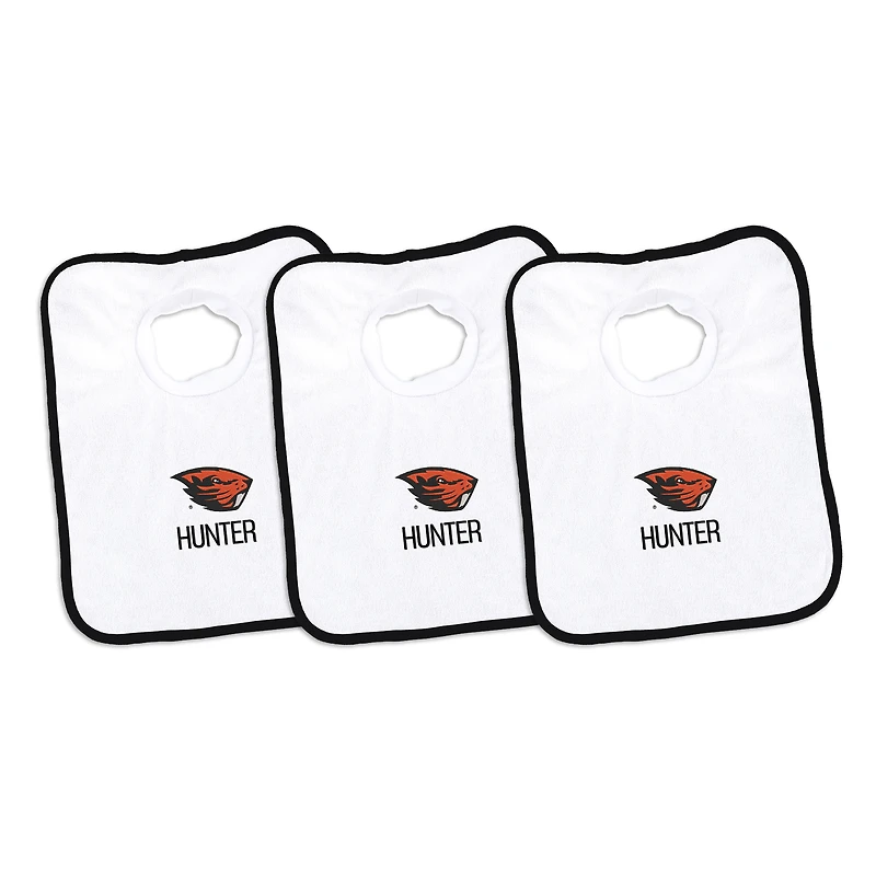 Infant Chad & Jake Oregon State Beavers Personalized 3-Pack Pullover Bib Set