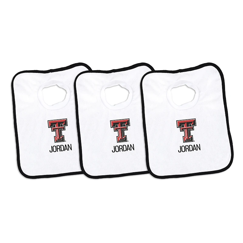 Infant Chad & Jake Texas Tech Red Raiders Personalized 3-Pack Pullover Bib Set