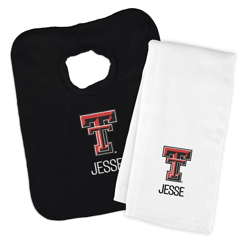 Infant Chad & Jake Texas Tech Red Raiders Personalized Pullover Bib & Burp Cloth Set
