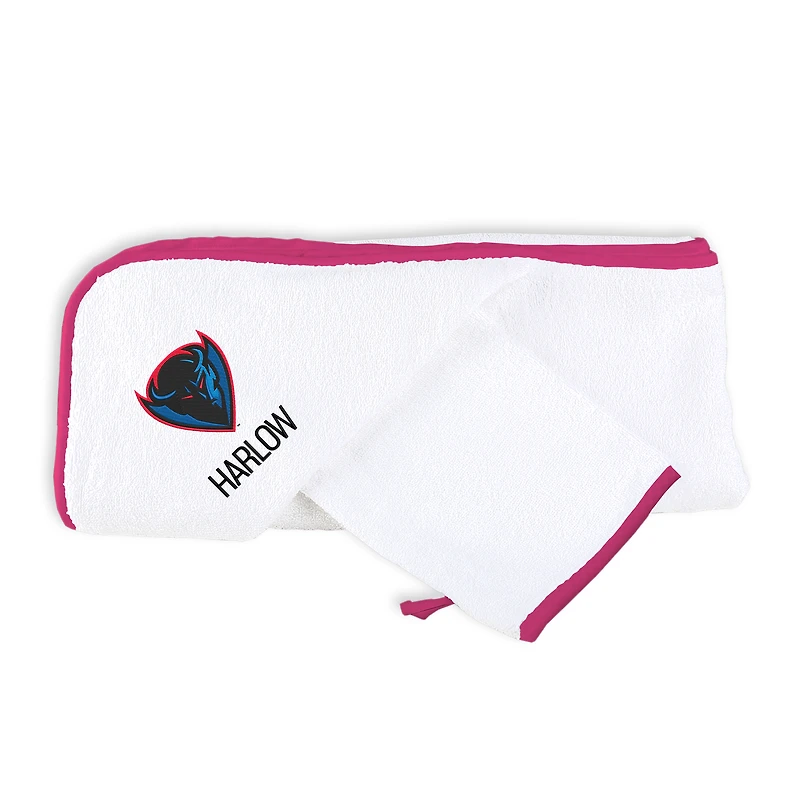 Infant Chad & Jake DePaul Blue Demons Personalized Hooded Towel & Mitt Set