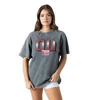 Women's Gameday Couture Gray Oklahoma Sooners Snow Washed Relaxed Fit Classic T-Shirt