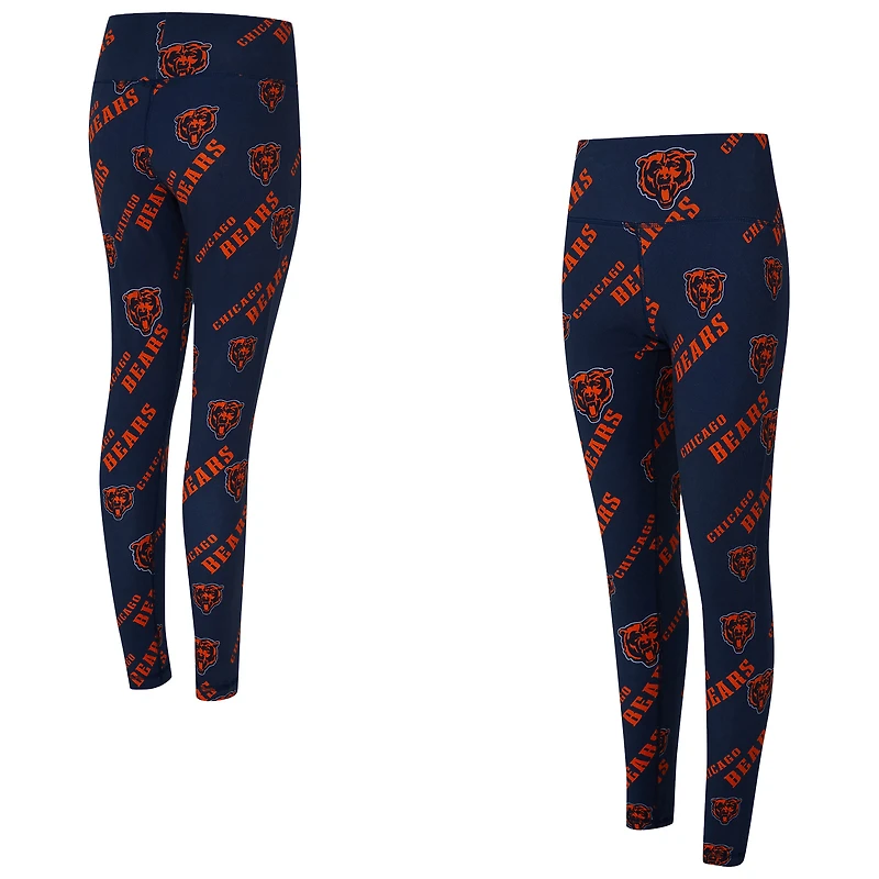 Women's Concepts Sport Navy Chicago Bears Mosaic Allover Print Leggings