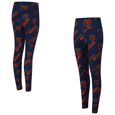 Women's Concepts Sport Navy Chicago Bears Mosaic Allover Print Leggings