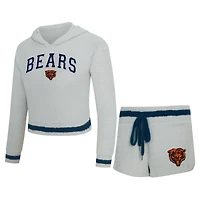 Women's Concepts Sport  Gray Chicago Bears Whitley Long Sleeve Hoodie Top & Shorts Set