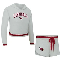 Women's Concepts Sport  Gray Arizona Cardinals Whitley Long Sleeve Hoodie Top & Shorts Set