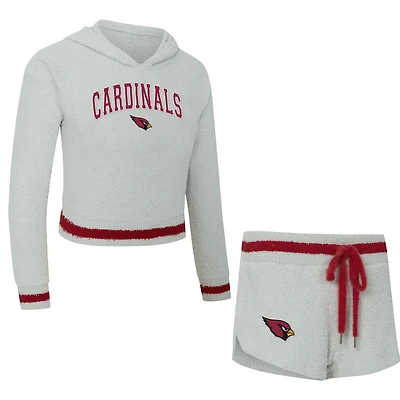 Women's Concepts Sport  Gray Arizona Cardinals Whitley Long Sleeve Hoodie Top & Shorts Set