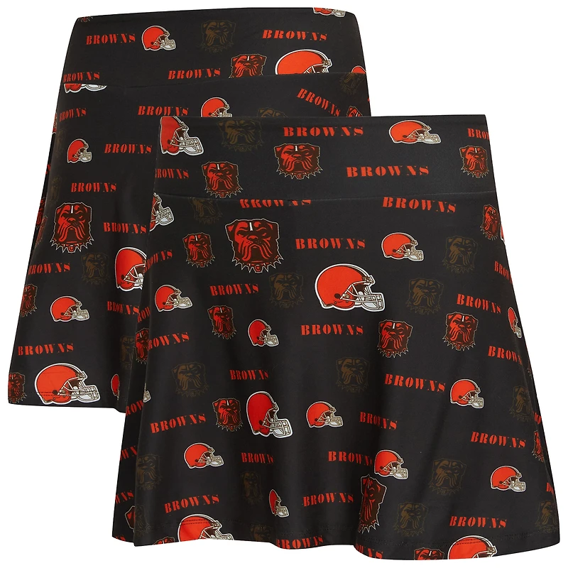 Women's Concepts Sport Brown Cleveland Browns Mosaic Allover Print Skort