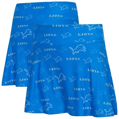 Women's Concepts Sport Blue Detroit Lions Mosaic Allover Print Skort