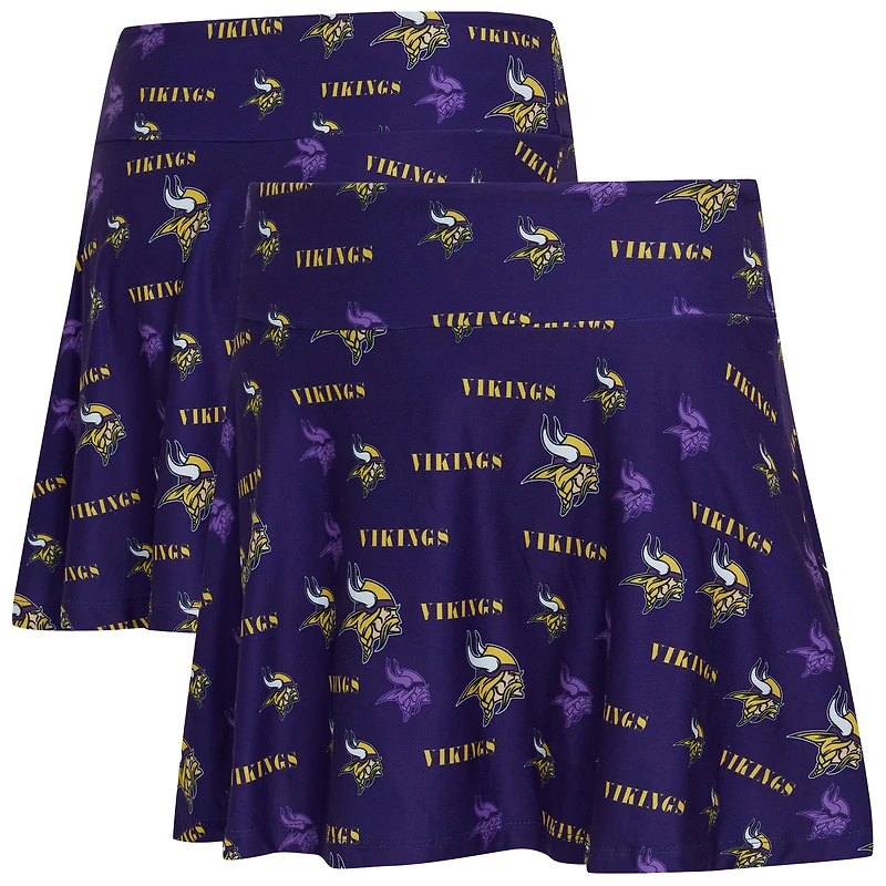 Women's Concepts Sport Purple Minnesota Vikings Mosaic Allover Print Skort