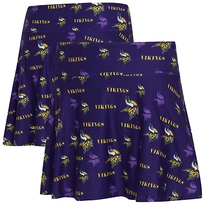 Women's Concepts Sport Purple Minnesota Vikings Mosaic Allover Print Skort