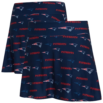 Women's Concepts Sport Navy New England Patriots Mosaic Allover Print Skort