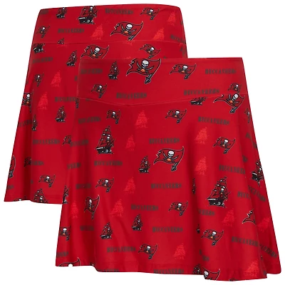Women's Concepts Sport Red Tampa Bay Buccaneers Mosaic Allover Print Skort