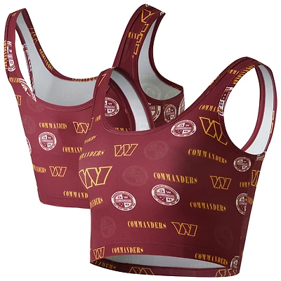 Women's Concepts Sport Burgundy Washington Commanders Mosaic Allover Print Bralette