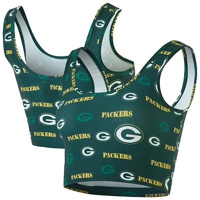 Women's Concepts Sport Green Bay Packers Mosaic Allover Print Bralette