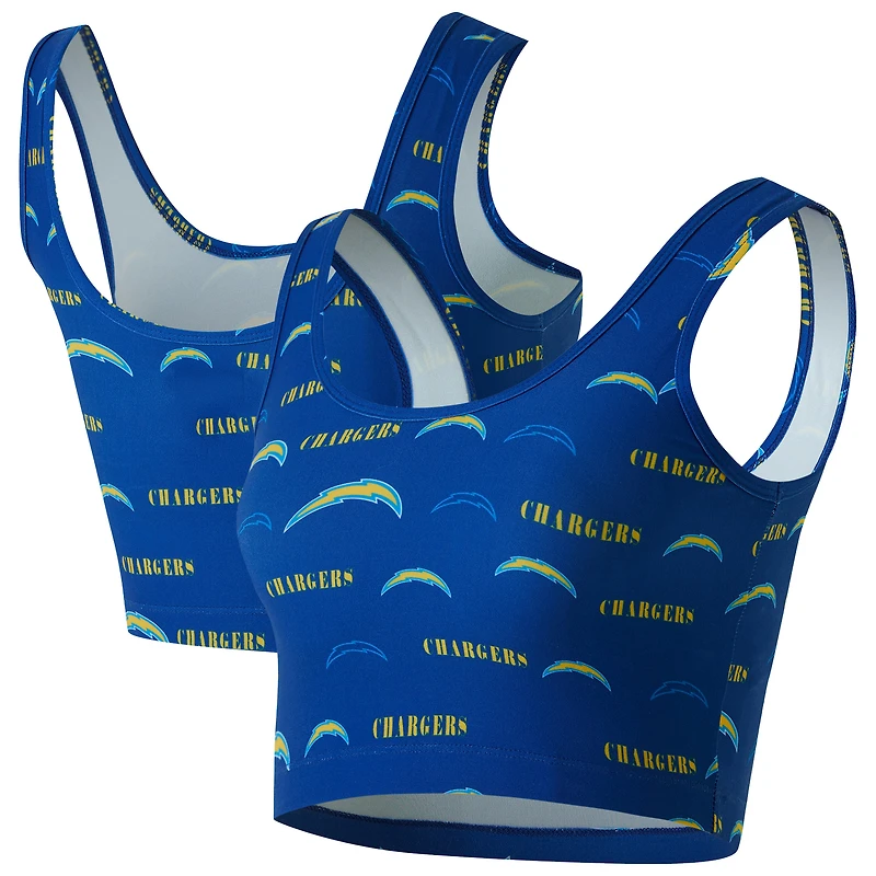 Women's Concepts Sport Royal Los Angeles Chargers Mosaic Allover Print Bralette