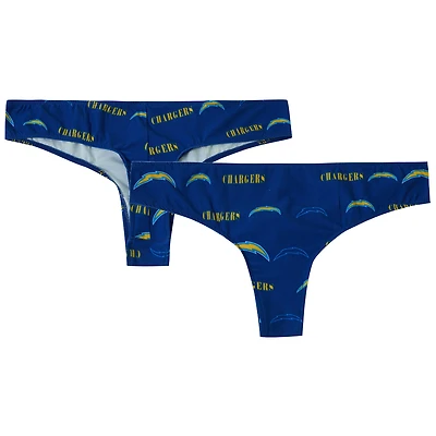 Women's Concepts Sport Royal Los Angeles Chargers Mosaic All Over Print Thong
