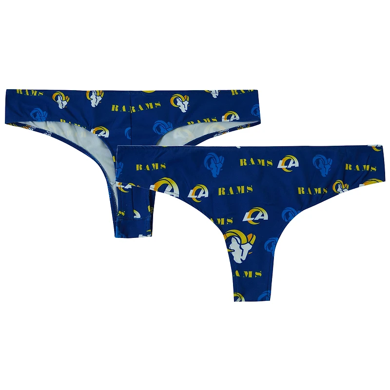 Women's Concepts Sport Royal Los Angeles Rams Mosaic All Over Print Thong