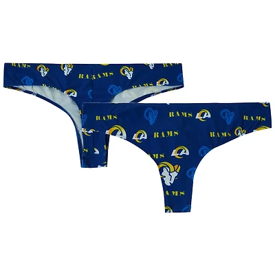 Women's Concepts Sport Royal Los Angeles Rams Mosaic All Over Print Thong