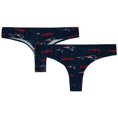 Women's Concepts Sport Navy New England Patriots Mosaic All Over Print Thong