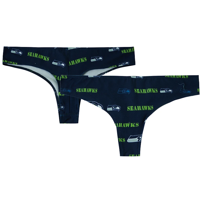 Women's Concepts Sport College Navy Seattle Seahawks Mosaic All Over Print Thong