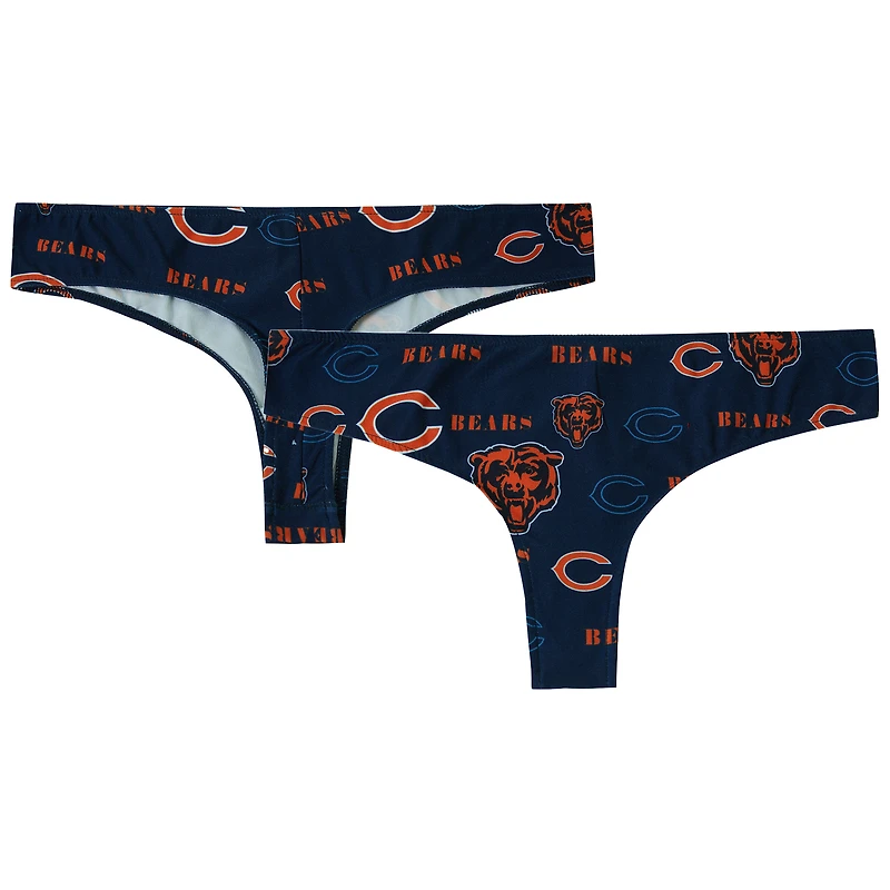 Women's Concepts Sport Navy Chicago Bears Mosaic All Over Print Thong