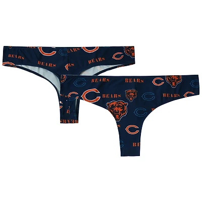Women's Concepts Sport Navy Chicago Bears Mosaic All Over Print Thong