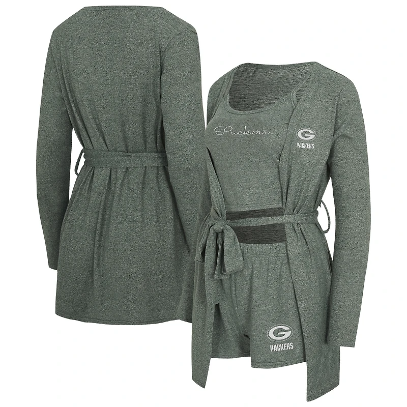 Women's Concepts Sport Green Bay Packers Rigor Tank, Short & Robe Set