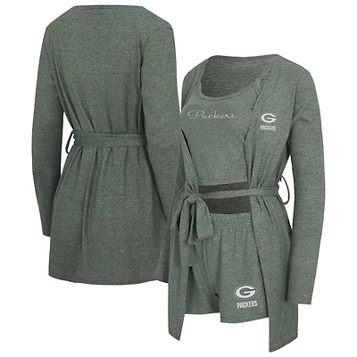 Women's Concepts Sport  Green Bay Packers Rigor Tank, Short & Robe Set