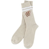 Women's ZooZatz Cream Wisconsin Badgers Victory Plush Socks