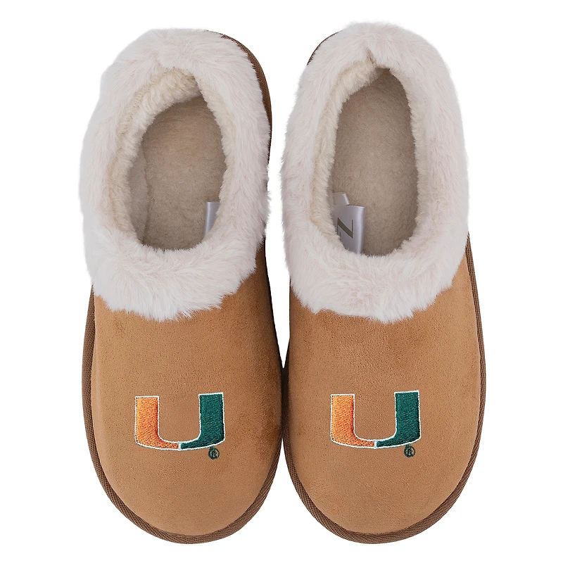 Women's ZooZatz Miami Hurricanes Teagan Faux Fur Slippers
