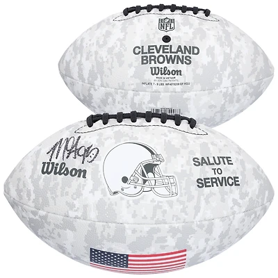 Myles Garrett Cleveland Browns Autographed 2024 Salute To Service Wilson Football