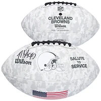 Myles Garrett Cleveland Browns Autographed 2024 Salute To Service Wilson Football