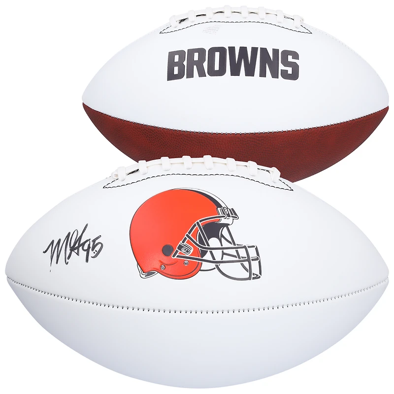 Myles Garrett Cleveland Browns Autographed Franklin White Panel Football