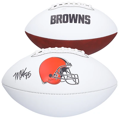 Myles Garrett Cleveland Browns Autographed Franklin White Panel Football